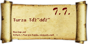 Turza Tádé névjegykártya